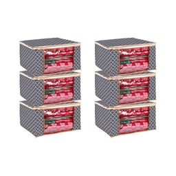 Panchhi Store Grey Set of 6 Reusable Drawer Organiser Organisers-16