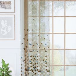 Story@home Green & White Geometric Sheer Long Door Curtain-image-41