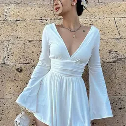 StyleCast Bell Sleeve Fit & Flare Mini Dress-image-21