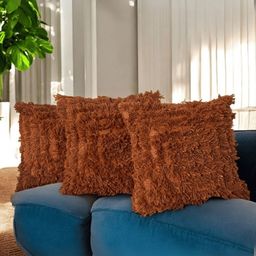 LUSHLYF Orange Set of 3 Quirky Square Cushion Covers-61