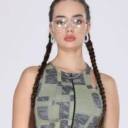 ANML Women Geometric Printed Round Neck Cotton Crop Top-picture-21