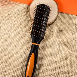 Jewelz Flat Hair Brush for Effortless Detangling & Smoothening Comb - Black-43