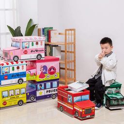 FunBlast Bus Shape Multi Functional Folding Storage Box - (Color May Vary) image 2