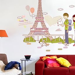 Jaamso Royals Green & Pink Printed Waterproof Wall Sticker-image-52