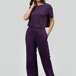 necesera Summer 25 Soft Flare Plum Lounge Pants-image-80
