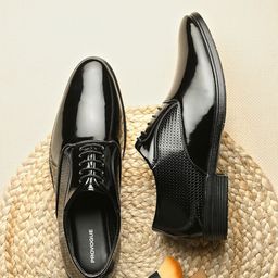 Provogue Men Patent Leather Lace-Ups Round Toe Loafers-picture-48