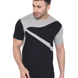 Blisstone Men Colourblocked Round Neck Cotton Slim Fit T-shirt-image-98
