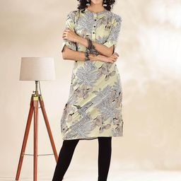 Anouk Floral Printed Mandarin Collar Straight Kurta-33