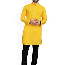 trustous Men Floral Embroidered Regular Sequinned Kurta with Pyjamas-17