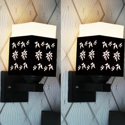 Gojeeva Brown Wood Square Wall Lamps-picture-2