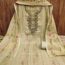 MANVAA Embellished Unstitched Dress Material-image-7