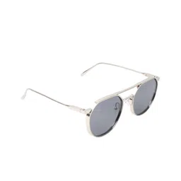 BAYBERRY Unisex Grey Lens & Silver-Toned Aviator Sunglasses with-53
