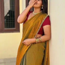 VRAGI Adults-Women Woven Design Embroidered Pure Chiffon Saree-picture-15