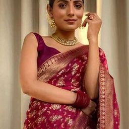 Anouk Rustic Woven Design Zari Silk Blend Banarasi Saree image 2