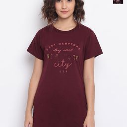 Duchess Women Pack Of 2 Printed Drop-Shoulder Lounge T-Shirt-image-92