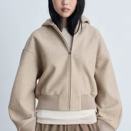 MANGO Fleece Hooded Tailored Jacket-picture-41
