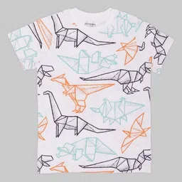 Pantaloons Junior Boys Conversational Printed Round Neck Pure Cotton T-shirt-picture-10