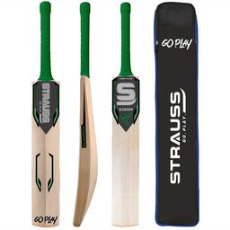 STRAUSS Printed Willow Wood Cricket Bat-image-0