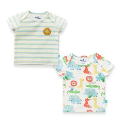 JusCubs Boys Pack of 2 Graphic Printed Round Neck Cotton T-shirts-image-9