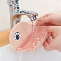 Fish Shape Cute Adhesive Waterproof Wall Mounted Soap Dish(PACK OF 4)-image-69