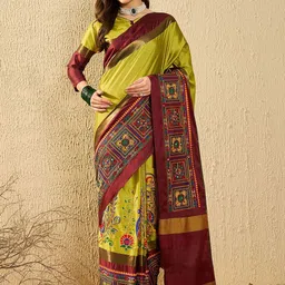 SERONA FABRICS Woven Design Embroidered Banarasi Saree-image-35