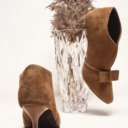 JM Looks Women Pointed Toe Kitten Heel Mules with Stylish Trendy Bow-9