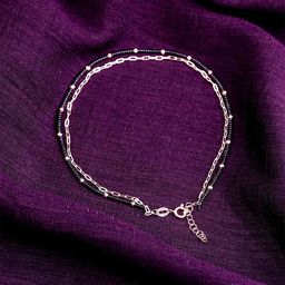 STERLYN 925 Sterling Silver Golden Night Anklet-image-3