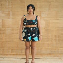 LABEL SUGAR Women Printed Linen Shorts-image-82