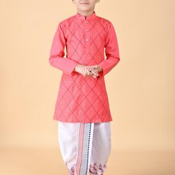 NFC CREATION Boys Embroidered Cotton Blend Kurta & Dhoti Pants-image-34