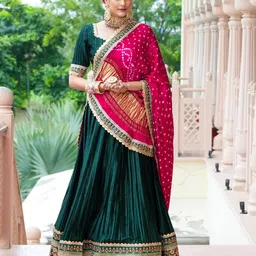 SHRINGARINI Ready to Wear Lehenga & Unstitched Blouse With Dupatta-picture-20