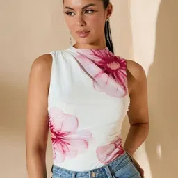 LULU & SKY Absract Printed Mock Neck Bodysuit-picture-25