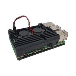 Raspberry Pi Metal Aluminium Case with Double Fans for Raspberry Pi 4B (Black) image 3