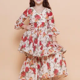 Bitiya by Bhama Girls Floral Printed Kurta with Sharara-image-97