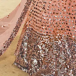 Fusionic Embroidered Sequinned Net Semi-Stitched Lehenga & Unstitched Blouse With Dupatta image 4