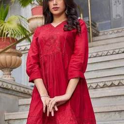 Moda Rapido Women Embroidered Fit & Flare Dress-image-72
