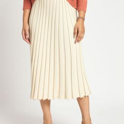 FEMMELLA Women Pleated A-Line Midi Knit Skirt-image-23