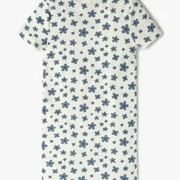 GAP Girls All-Over Printed Cotton Ribbed Mock-Neck Midi T-Shirt Dress-25