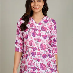 Moda Rapido Floral Printed V-Neck Kurti-picture-48