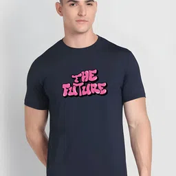 KaamBhari Typographic Printed Round Neck Pure Cotton T-shirt-image-89