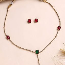 KARATCART Gold-Plated Artificial Stones Jewellery Set-picture-14