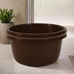 Aura Brown 2 piece Solid Plastic Bath Accessories Set-image-99