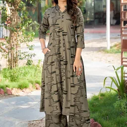 MOJILAA Abstract Print Printed Pure Cotton Tunic With Trousers Co-Ords-picture-49