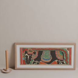 Eyaas Bird Madhubani Painting Unframed Wall Art-image-44