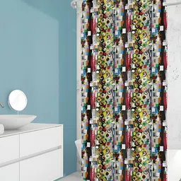 ArtzFolio Black & Brown Printed Water Proof Shower Curtain-image-89
