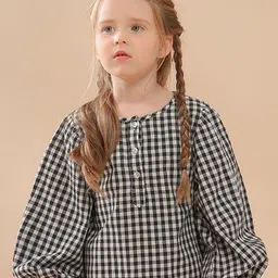 LULU & SKY Checked Puff Sleeve Top-picture-57