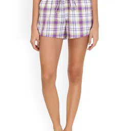 Ashtag Women Cotton Checked Fashion Technology Shorts-image-84