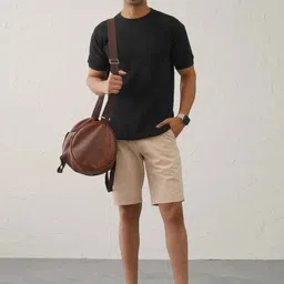 Minus One Men Mid-Rise Cotton Shorts-image-36