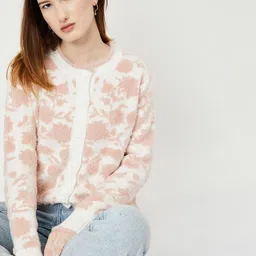 max Women Floral Self Design Cardigan Sweater-picture-11