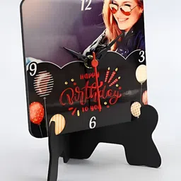 fnp Black & Red Printed Contemporary Table Clock image 3