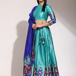 DIVASTRI Semi-Stitched Lehenga & Unstitched Blouse With Dupatta image 4